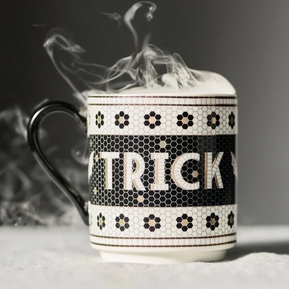 Anthropologie Halloween mug! The Bistro Tile  Stoneware Mug - Halloween edition! - Picture 5 of 10